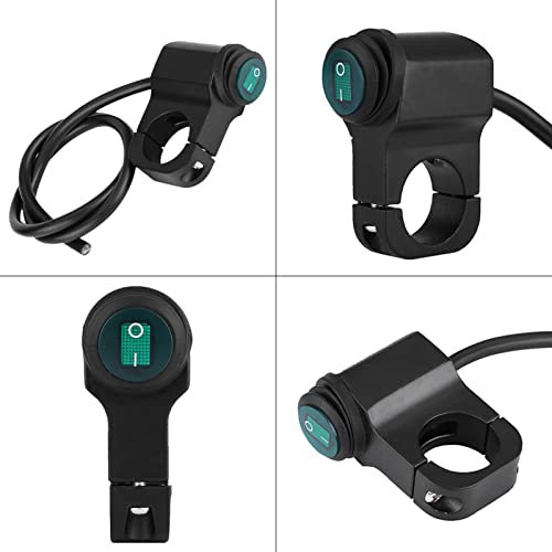 Motorcycle Handlebar Switch, 12V 16A, Universal 22mm, Waterproof ON Off Push Button for Headlight Fog Spot Light