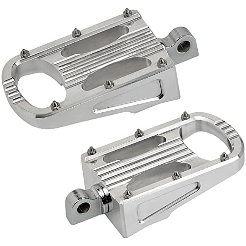 Biltwell Punisher XL Classic | Foot Pegs for Harley Davidson | Motorcycle Highway Pegs | Softail, Sportster, Dyna, Fatboy, Iron 883 | CNC Billet Aluminum | 360° Rotating | Polished - color: Polished, size: Punisher XL Classic Clevis