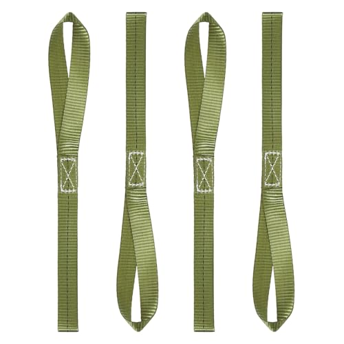 PATIKIL 1" x 15.7" Soft Loop Tie Down Straps, 6Pcs Heavy Duty Motorcycle Handlebar Strap Fastening Tie Down Loops for Securing ATV UTV Truck Scooters Lawn Garden Equipment, Olive - color: Olive, size: 1" x 15.7"