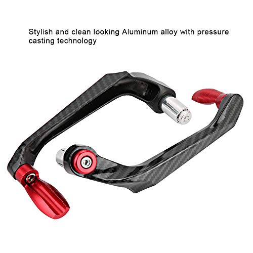 Aramox 7/8inch Universal Motorcycle Handlebar Protector, CNC High Density Aluminum Alloy Brake Handlebar Guard(Red)