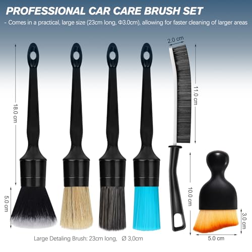 Car Detailing Brushes Set, 8-Piece Auto Detail Cleaning Brush Tool Kit in Soft/Middle/Hard, Crevice Brush, Dust Brush for Car Interior & Exterior, Leather, Air Vents, Emblems, Wheels Wash & Care - style: STYLE-B