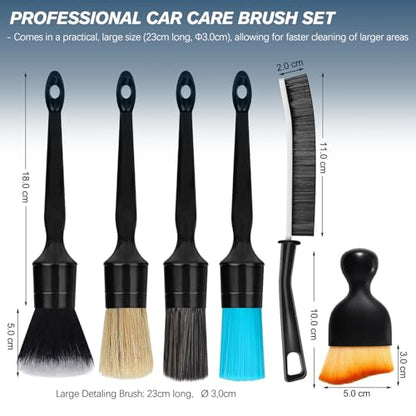 Car Detailing Brushes Set, 8-Piece Auto Detail Cleaning Brush Tool Kit in Soft/Middle/Hard, Crevice Brush, Dust Brush for Car Interior & Exterior, Leather, Air Vents, Emblems, Wheels Wash & Care - style: STYLE-B