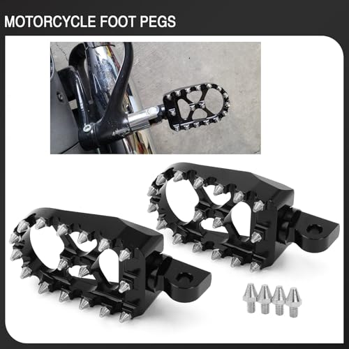 MX Wide Floorboards Foot Pegs Brake Pedal Cover Shifter Peg Kit for Harley Touring 1986-2023 Road Glide Street Glide 86-2017 Softail Fat Boy FL 2012-2016 Dyna FLD (Silver Black) - color: Silver Black