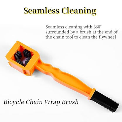 3PCS Motorcycle Chain Brush Motorcycle Chain Cleaning Kit Bike Cleaning Brushes Mountain Bike Cleaning Kit Maintenance Cleaning Brush Sickle Hook Brush Bicycle Chain Wrap Brush Tire Brush Cleaner Tool