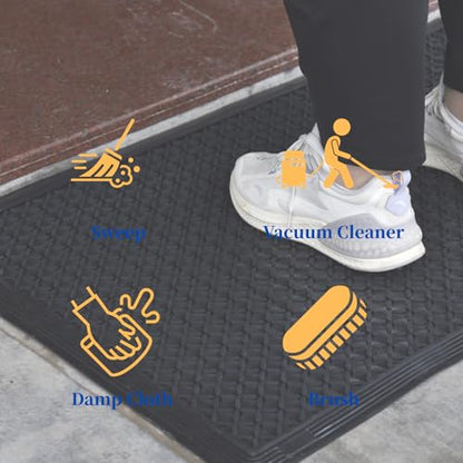 36"×24" Heavy Duty Commercial Rubber Mat,Non-Slip, Grease Resistant Bubble Anti Fatigue Mat Use for Commercial Kitchen, Ramp, Pool, Restaurant, Garage(4 PCS) - size: 36"×24"-4PCS(Scraper Mat)