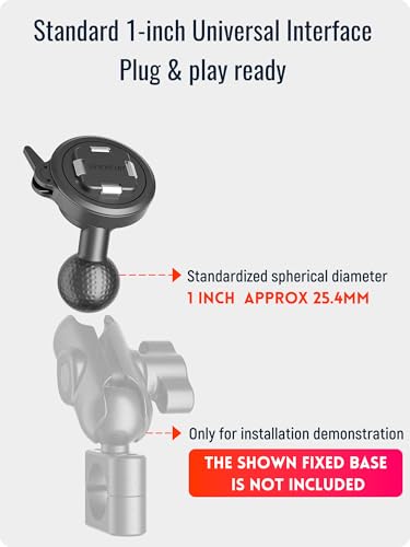 sincetop Universal 1” Ball Motorcycle Phone Mount-Series Q [ Quad ],Quick Release Motor Bike Smartphone Holder,360° Angle Adjustable,Compatible with iPhone Android and All Smartphones - size: SE - Standard, style: [SE] 1"Ball Mount - Series Q