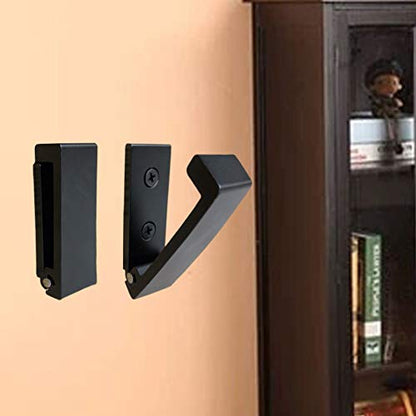 ZEYU Folding Coat Hooks, 5Pcs Wall Hooks for Hanging Coat Towel Hooks Hardware Heavy Duty Aluminum Alloy Headphone Holder No Rust Wall Mounted with Screws for Bags Fitness Equipment - color: 5Pcs-Black