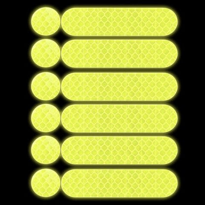 12PCS Reflective Helmet Tape, Yellow Reflective Motorcycle Helmet Decals Night Visibility Reflectiv Safety Decals Motorcycle Helmets Stickers for Motorcycles Scooters Bike Helmets