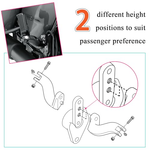 FOVPLUE Passenger Footpeg Kit, Chrome and Rubber Footrest + Passenger Pegs Mounting for Harley 1993-2025 Touring Road Glide FLT, Electra Glide FLHT, FLHS, Road King FLHR, Street Glide models, Chrome - color: For Chrome and Rubber