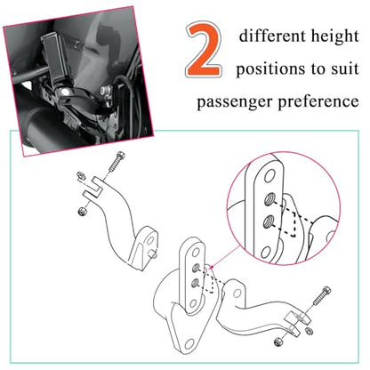 FOVPLUE Passenger Footpeg Kit, Chrome and Rubber Footrest + Passenger Pegs Mounting for Harley 1993-2025 Touring Road Glide FLT, Electra Glide FLHT, FLHS, Road King FLHR, Street Glide models, Chrome - color: For Chrome and Rubber