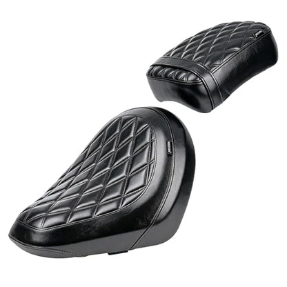 Motorcycle Rider & Passenger Comfort Seat Fit for Rebel 1100 CMX1100 2021 2022 2023 2024 2025 2026, Front Rear Solo Saddle Back Cushion Pillion Pad, Black Stitching - color: Front & Rear - Black-A