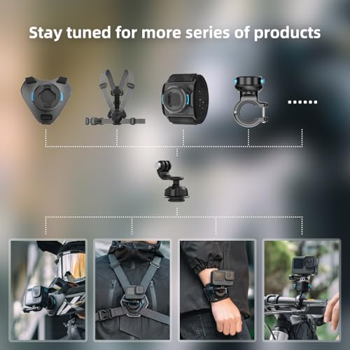 Magnetic Quick Release Motorcycle Dirt Bike Bicycle Strap Holder Clamp Mounts Compatible with Go Pro Hero 13,12,11,10, 9, 8, 7,DJI Osmo Action 2,3,4,5 pro,AKASO and Most Action Cameras - color: Adjustable Version