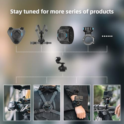 Magnetic Quick Release Motorcycle Dirt Bike Bicycle Strap Holder Clamp Mounts Compatible with Go Pro Hero 13,12,11,10, 9, 8, 7,DJI Osmo Action 2,3,4,5 pro,AKASO and Most Action Cameras - color: Adjustable Version