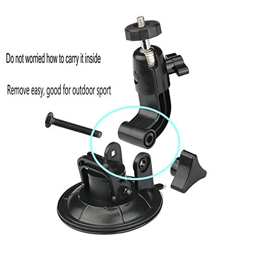 ASOCEA Action Camera Suction Cup Mount Windshield Camera Holder Tripod Adapter with 1/4" Screw Compatible with Gopro Hero 13 12 11 10 9/AKASO EK7000/Brave 4/Dragon Touch/DJI OSMO/Insta360 X3 x2/ODDV