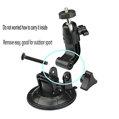 ASOCEA Action Camera Suction Cup Mount Windshield Camera Holder Tripod Adapter with 1/4" Screw Compatible with Gopro Hero 13 12 11 10 9/AKASO EK7000/Brave 4/Dragon Touch/DJI OSMO/Insta360 X3 x2/ODDV