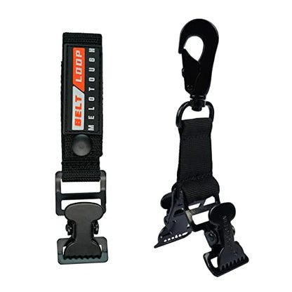 MELOTOUGH Firefighter Glove Strap | Work Glove Holder Clip with Glove Leash Swivel Snap Hook,Alligator Clip - color: Black