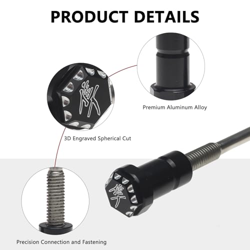 Seat Thumb Screws Bolts, Front Mount Screw Cap Compatible with Suzuki GSX1300R Hayabusa 2008-2024 (2 PCS,Black) - color: black, size: 2008-2024
