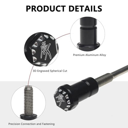 Seat Thumb Screws Bolts, Front Mount Screw Cap Compatible with Suzuki GSX1300R Hayabusa 2008-2024 (2 PCS,Black) - color: black, size: 2008-2024