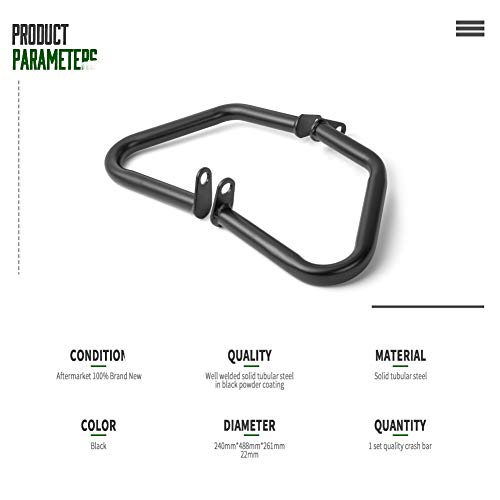 Crash Bars for Triumph Bonneville Bobber Bonneville T100 T120 Street Twin Cup Thruxton 1200 R Motorcycle Steel Highway Engine Guard Bumper Frame Falling Protectors 2016 2017 2018 2019 2020 2021(Black) - color: Black