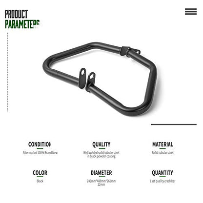 Crash Bars for Triumph Bonneville Bobber Bonneville T100 T120 Street Twin Cup Thruxton 1200 R Motorcycle Steel Highway Engine Guard Bumper Frame Falling Protectors 2016 2017 2018 2019 2020 2021(Black) - color: Black
