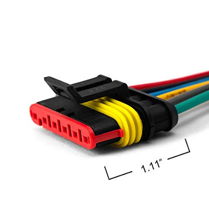 6 Pin Way 16 AWG Car Waterproof Electrical Connector Plug with Wire AWG Marine Pack of 5 - size: 6 Pin