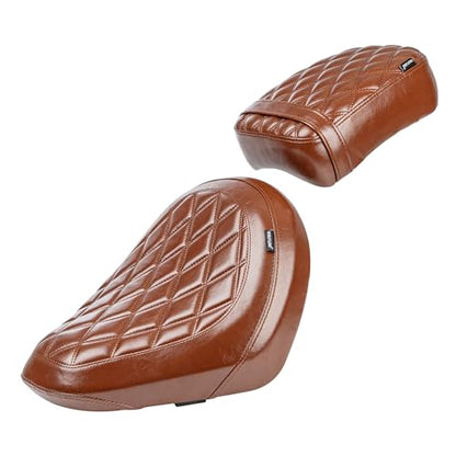 Motorcycle Rider & Passenger Comfort Seat Fit for Rebel 1100 CMX1100 2021 2022 2023 2024 2025 2026, Front Rear Solo Saddle Back Cushion Pillion Pad, Brown Stitching - color: Front & Rear - Brown-A