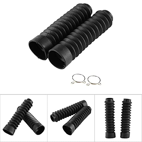 KIMISS Front Fork Cover, 205x42mm Motorcycle Front Fork Cover Gaiters Boots Shock Damping Dust Cover(Black) - color: Black
