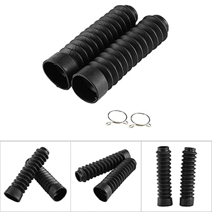KIMISS Front Fork Cover, 205x42mm Motorcycle Front Fork Cover Gaiters Boots Shock Damping Dust Cover(Black) - color: Black