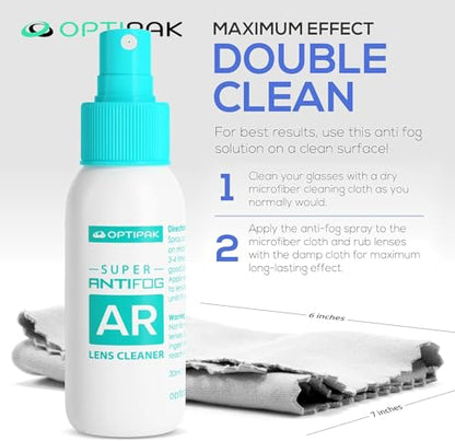 Anti Fog Lens Cleaner Spray Kit | (4) 2oz Anti Fog Glasses Cleaner Spray + (4) Microfiber Cloth for Eyeglasses, Goggles, Sunglasses, Mirror - Eyeglass Defogger Spray Cleaning Kit (8 Piece Set) - size: 2 Fl Oz (Pack of 4), style: 4x2oz Lens Spray + 4 Micro