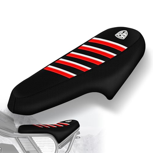 Ribbed Ebike Seat Cover Compatible with Ridstar Q20 Electric Bike Non-Slip Waterproof Anti-UV Protect Seat Cushion (Red White) - color: Red White