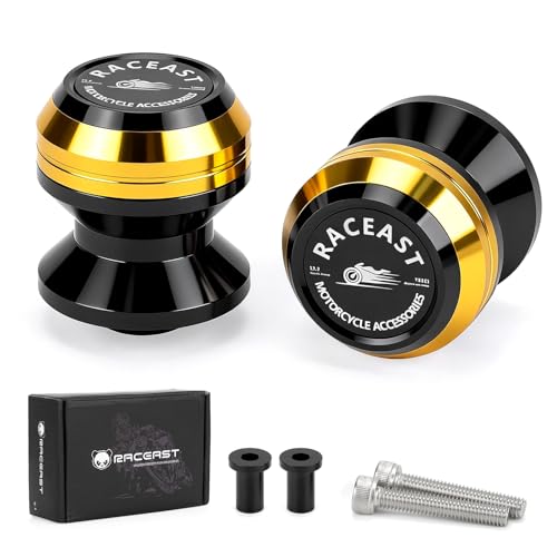 M6 Swing Arm Spool Sliders Universal CNC 6MM Rear Swingarm Sliders Stand Compatible With R7 YZF R1 R3 R6 R6S YZF600R FZ1 FZ6 FZ6R FZ8 FJ09 FZ09 FZ10 MT09 MT10 (Gold - M6) - color: Gold - M6