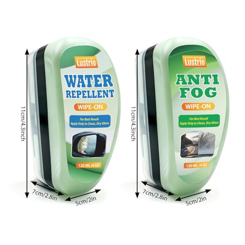 Anti-Fog & Water Repellent Kit for Car Windshield - Hydrophobic Coating, Quick Defogging & Rain Protection, Long-Lasting Clear Vision for Windows, Mirrors, Glasses, Helmet, Shower Door