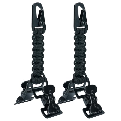 MELOTOUGH Glove Clips Tactical Glove Clip Paracord Work Glove Clip Holder with 2 Alligator Clips for Tactical Backpack,Tool Belt,Outdoor Accessory - color: Black 2