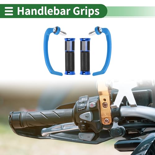 7/8" 22mm 15/16" 24mm Motorcycle Hand Grips Cover Kit Aluminum Alloy Rubber Handlebar End Grips Blue 1 Set - color: Blue