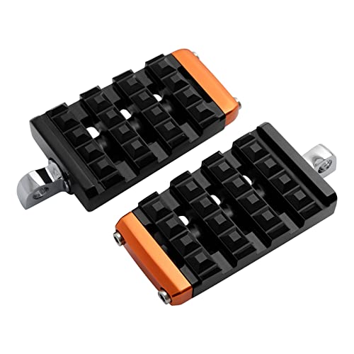 TCMT Footpegs Footrests Fit For Harley Male Mount-style footpeg supports Touring Road King Road Street Electra Glide Sportster XL 883 1200 Dyna Softail Freewheeler - color: Black, size: Stype H