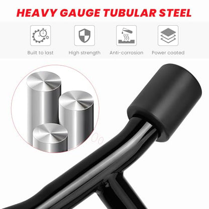 2023-2026 Street Glide Road Glide Saddlebag Guard Crash Bar Compatible with Harley Davidson Touring FLTRX FLTRXL FLHX FLHXU FLHXL FLTRXSE FLHXSE FLTRXSTSE Black Tip-Over Bar with Support Rails - size: 2023-2026 With Rails