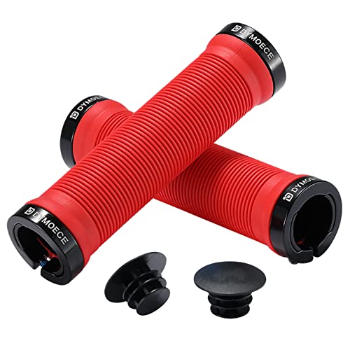 Dymoece Bike Handlebar Grips,Bicycle Handle Grip Ergonomic Design Dual Lock-on for Mountain Bike MTB BMX Foldable Downhill - color: Red