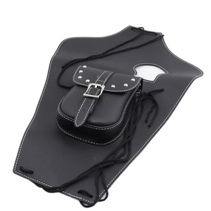 Motorcycle Black Artificial Leather Tank Cap Panel Bag For Yamaha Virago 750 XV750 XV1100