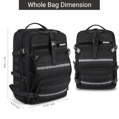MOSISO Large Capacity Motorcycle Backpack for Men, Expandable Motorcycle Helmet Backpacks with USB Charging Port&Laptop Compartment, Tactical Backpack for Outdoor Cycling Riding Traveling, Black