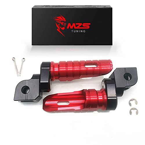 MZS Motorcycle Foot Pegs, Double Adjustable Front Rider Footpegs Footrest Rest Pedal Red Compatible with GSXR 600 750 1000 GSX250R GSXS750 GSXS1000 GSXS1000F GSF1250 GSX650 SV650 SV1000 DL650 DL1000 - size: GSXR 600 750 1000 / GSXS750 1000 / SV650 / DL650