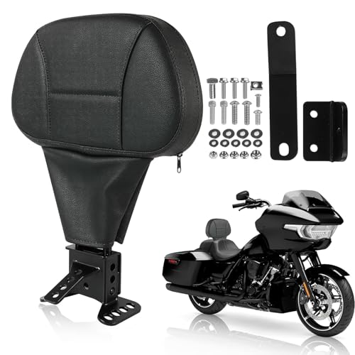 Adjustable Rider Driver Backrest, Detachable Plug-in Rider Backrast 1997-2026 Fit for Harley Davidson Touring Street Glide Road Glide Ultra Limited Electra Glide Road King CVO 2009-2026 - color: Black