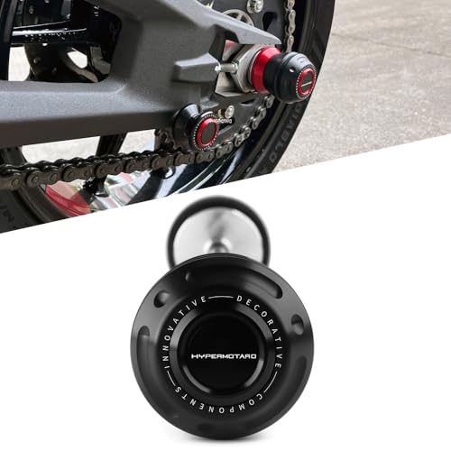 Motorcycle Rear Wheel Axle Fork Slider Crash Protector Compatible With Ducaiti HYPERMOTARD 698 2024 2025 | Hypermotard698 Accessories (Black) - color: black, size: Rear
