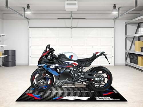 Parking Mat for M1000RR Motorcycle Models, Display and Pit Mat, Washable Non-Slip Garage and Showroom Floor Carpet - Rug (Size 1: 86.6 x 39.4/220 x 100 cm) - size: Size 1: 86.6 x 39.4 "/ 220 x 100 cm