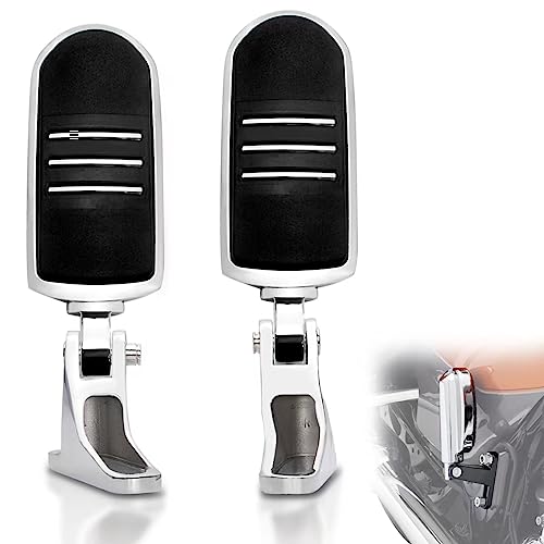 FOVPLUE Passenger Mini Footboard, Passenger Footpegs w/Mount Kit for Harley Touring 1993-2025,for CVO Electra Glide Road Glide Road King Street Glide Ultra Classic Ultra Limited Revival FLH,Chrome#1 - color: Chrome Passenger Footpegs