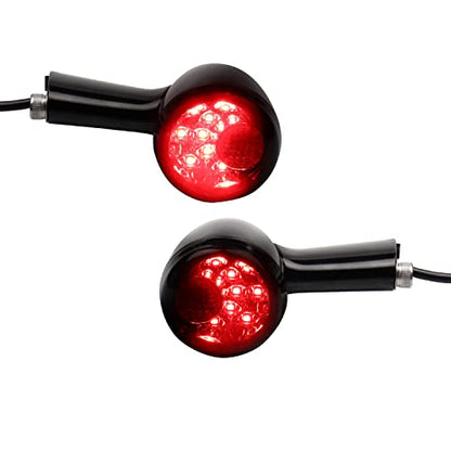 Universal Smoked Bullet Front Rear LED Turn Signals, Motorcycle Brake Taillights 12V Tail Lights Compatible with Halrey Sportster XL1200 Iron 883 Touring Dyna - 2Pcs - color: Black