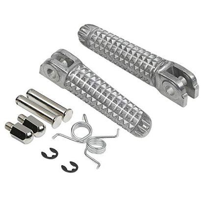 TCMT Front Footrests Pegs Footpegs Sider Fit for Yamaha YZF R1 1998-2025 R1S R1M 2015-2023 YZF R6 2003-2020 YZF R6S 2003-2009 Replace for 1KB-27461-00-00 - color: Sliver