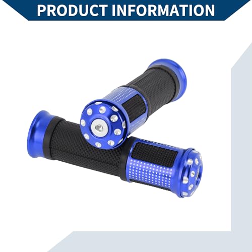 23 x 25 mm Universal Motorcycle Hand Grips Cover Non Slip Aluminum Alloy Rubber Handlebar Grips for Motorcycle Scooter Bicycle ATV Blue 1 Pair