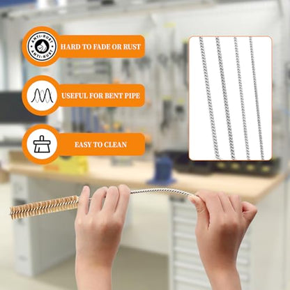 14-Pieces Brass Wire Brush Stainless Steel Tube Brush Set 12" Round Wire Brushes Kit Bore Brush Metal Bristle Cleaning for Pipe, Tube, Auto Parts, Engine (6mm/8mm/10mm/12mm/15mm/20mm/22mm) - size: 14