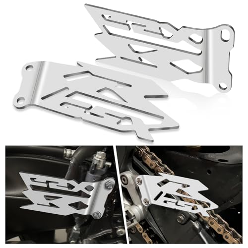 Foot Pegs Heel Plates Guard Protector for Suzuki GSXR 600/GSXR-750 2006-2016 & GSX-R1000 2003-2016, Chrome - color: Chrome