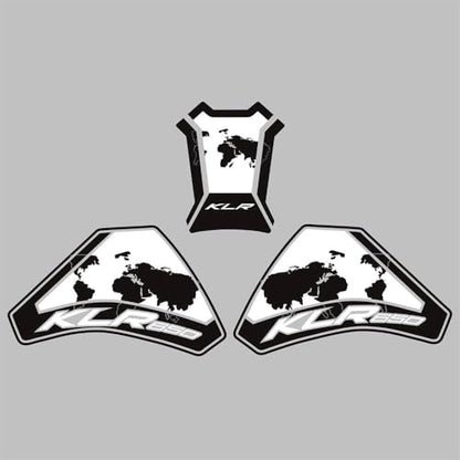 KLR650 Tank PAD Front Side Tank Pad Fuel Stickers Compatible with Klr650 2022-2025 3D Gel Tank Fuel Gip Decal KLR650 Sticker Pad (White) - color: 144 White